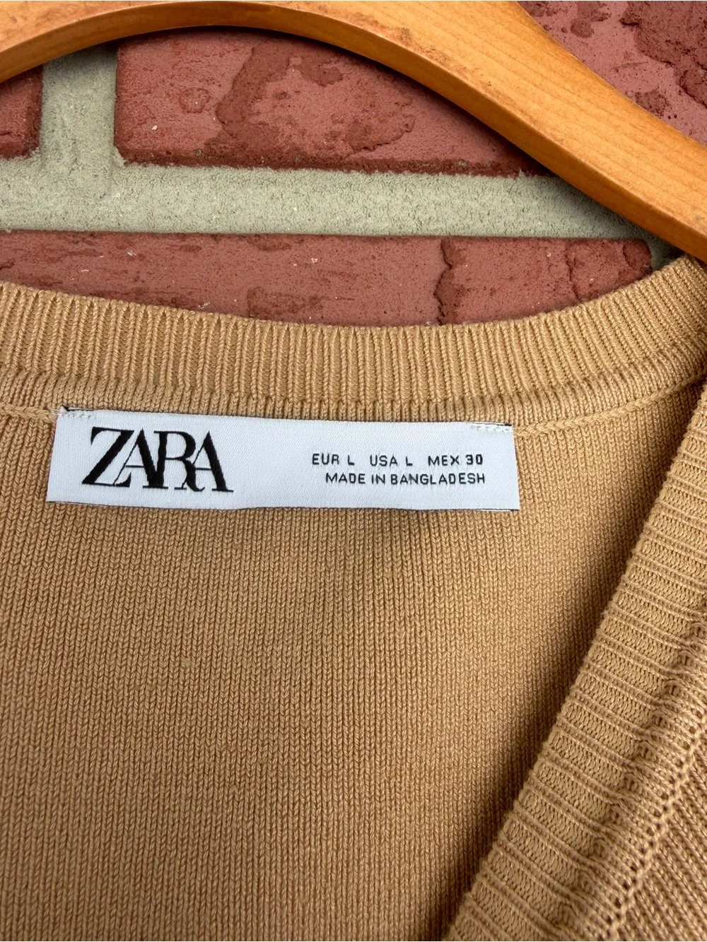 ZARA Knit Sleeveless Crop Top in Camel Tan
